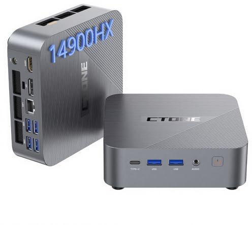 CTONE M2 Mini PC i9-14900HX, 32GB DDR4, 1TB NVMe SSD, Triple 4K