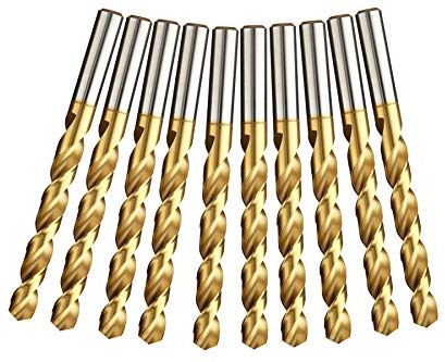 10x HSS-TIN Metallbohrer Spiralbohrer für Akkuschrauber/Bohrmaschine Ø 3,6mm