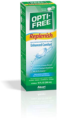 OPTI-FREE Replenish Contact Lens Solution with Contact Lens Case, 10 oz
