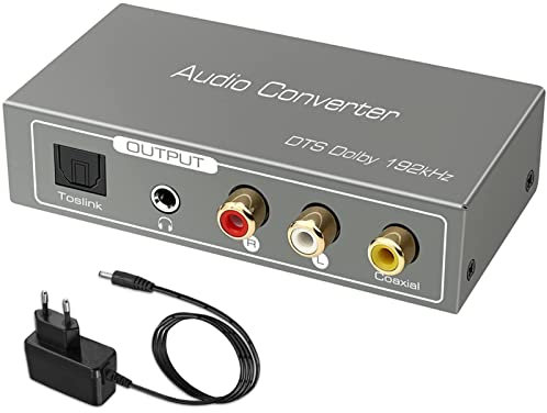 HDMI ARC Audio Extractor, Digital-to-analog audio converter. HDMI ARC/Toslink/Coaxial to coaxial and analog aux RCA 3.5mm converter for amplifier, soundbar, home theater system, etc