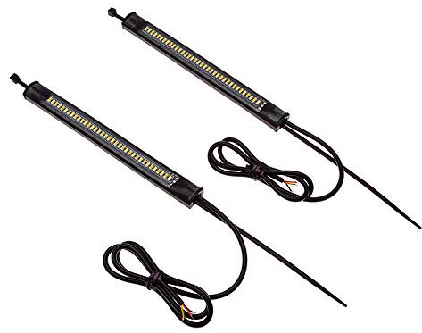 Motorbike Indicators LED Strips Amber + White Daytime Running Lights Fork Mount