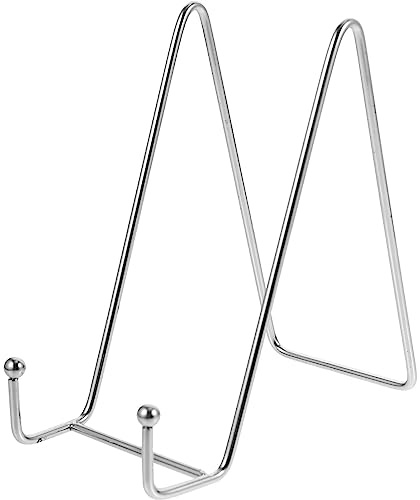 HOMSFOU Support de Plaque Métal Présentoir de Table pour Chevalet Support pour Assiettes et Organisation Décorative pour Salon et Bureau