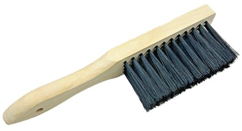Beech Wood Hand Brush&Natural Solid Wooden Round Handle Brushes Household Cleaning Brush for Fireplace Tool,Sofa Bed,Hearth Tidy Car Home Counter Workshop Woodworking (Yellow)