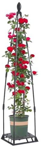 Enrejado para plantas trepadoras en el jardín - Rejilla de metal para plantas trepadoras | inoxidable y estable para invernadero, tomates, balcón, jardín, plantas en macetas, rosas