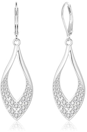 ALEXCRAFT Orecchini Donna Argento 925 Post Forma Foglia O Orecchini Con Zirconi Pendenti Boho Style Per Donna Mamma Ragazza Gioielli Orecchini Pendenti Con Strass