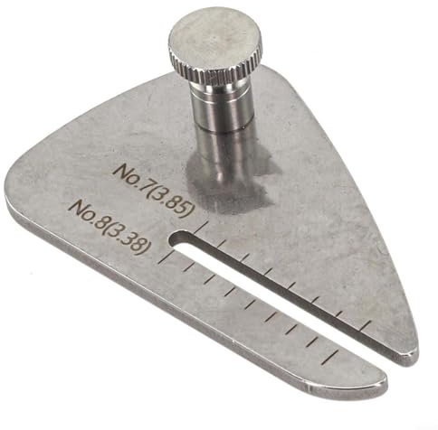 Placa de ayuda para perforar costuras de cuero para tirar de hierro y cincel de cordones, herramienta de artesanía de cuero de acero inoxidable con escala para proyectos de bricolaje y costura