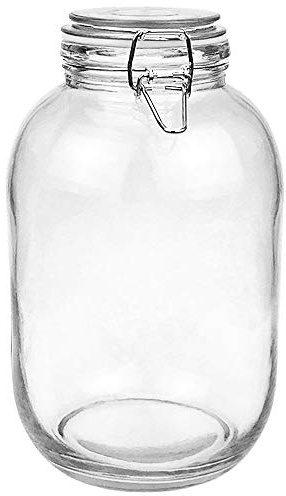 Folinstall Gallon Glass Jar with Airtight Lid - Large Mason Jar for Pickled Eggs, Kombucha, Limoncello, Sun Tea (Extra Gasket)