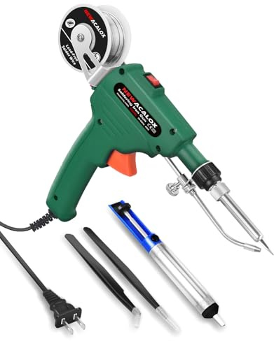 Soldering Iron Kit, NEWACALOX Automatic 60W Electronics Soldering Gun, Solder Gun Kit with Desoldering Pump, Tweezers, Soldering Wires, for Jewelry, Home DIY, Circuit Board Repair