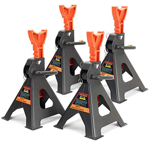 Verda 4x Unterstellböcke Abstellböcke Stützböcke 3T, 295-425 mm mit Sicherheitsbolzen Wagenheber Wagenbock Werkstattstände Profi Reifenwechsel Abstellbock Auto Heber SN2431-2