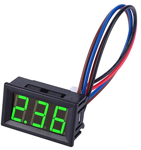 Amperímetro de corriente continua digital, mini panel LED de alta precisión con 2 cables 0-10A (con protección contra sobrecorriente)(Green)