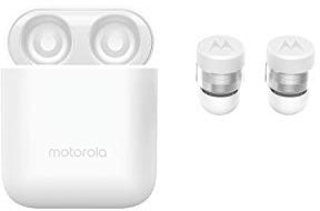 Motorola VerveBuds 110 Bluetooth In-Ear Mini Headphones Portable Charging Box and Integrated Microphone IP54 Waterproof and Mono or Dual Headset Compatible with Alexa, Siri, Google Assistant White