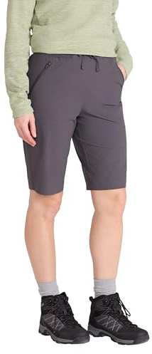 Mountain Warehouse Explorer Womens Long Shorts - Quick Drying Ladies Trek Pants, Lightweight Trousers, UV Protected - Spring Summer, Camping, Sports, Travelling Dark Grey (Long) Women's Size 6