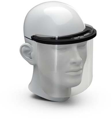 Protección facial con función antivaho. Visera protectora con banda elástica