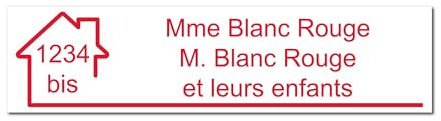 Mygoodprice - Placa para buzón, grabado de nombre y número, autoadhesiva y personalizable, de 10 x 2,5 cm, blanca y roja