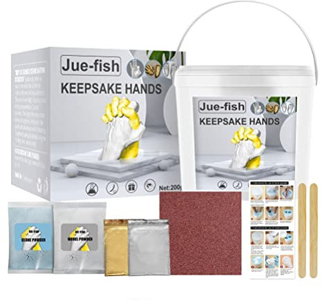Hidyliu Handabdruck Set Paare, Alginat Gipsabdruck-Set DIY Hände-Skulptur, 3D-Skulptur Handgussverfahren, mit Alginat, Valentinstag, Hochzeit, Jahrestag, Weihnachten, Taufen(1