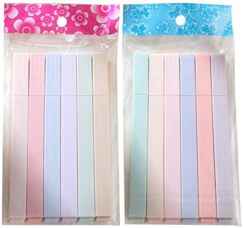 Fopytu Surligneurs 12 pièces, Surligneur Pastel esthétique Couleurs Assorties avec Pointe biseautée Souple, surligneurs bibliques, marqueurs pour Fournitures Scolaires et de Bureau