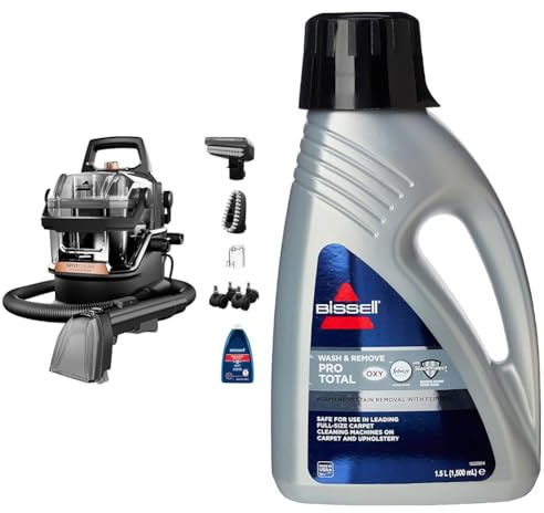 BISSELL SpotClean HydroSteam | 1000W Portable Spot Cleaner | Clean Carpets, Upholstery & Car | 3689E & Wash & Refresh Febreze Carpet Cleaner Shampoo | Removes Stains & Neutralises Odours | 1078N