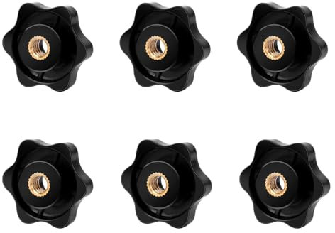 6 Stück Sterngriffmutter M8 Flügelmutter Rändelmutter Schwarz Sterngriff Schraube Knebelmutter für Mechanische Industrie Möbel Elektronische Ausrüstung Fitnessgeräte, Äußerer Durchmesser 32mm