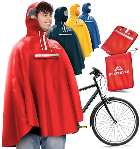 Nextcover regnponcho cykel, röd, XL
