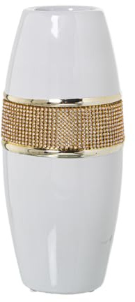 Alexandra House Living Vase, Weiß, Keramik, 11 x 27 cm