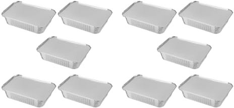 MAGICLULU 20pezzi Vaschette Alluminio Usa e Getta Per Barbecue Contenitori Foil Rectangular Per Cibo Per Feste e Picnic Dimensioni e Leggeri