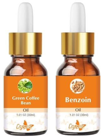 Crysalis Oil Bundles - Green Coffee Bean (Coffea Arabica.) 30ml & Benzoin Pure Essential Oil (0.50 Fl Oz) -30ml
