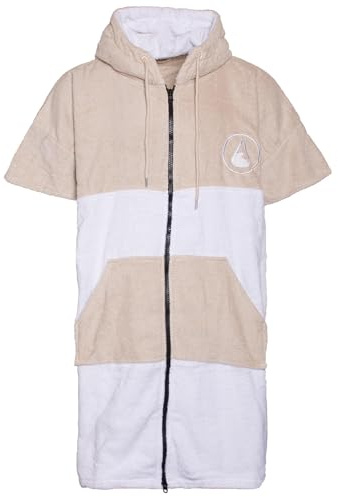 WAVE HAWAII Bade-Poncho Damen & Herren Fuseta, Größe L, empfohlene Körpergröße 170-200cm, 100% Baumwolle Surf-Poncho für Erwachsene mit Reißverschluss, Umziehhilfe