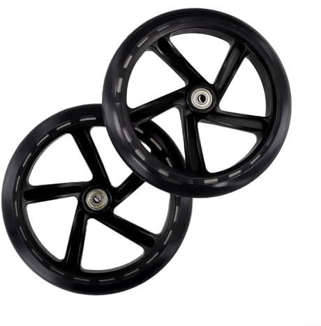 Leise PU-Räder für Roller und Trolleys, hohe Griffleistung mit langer Lebensdauer, 200 mm x 40 mm, lichtdurchlässig, 2 Stück