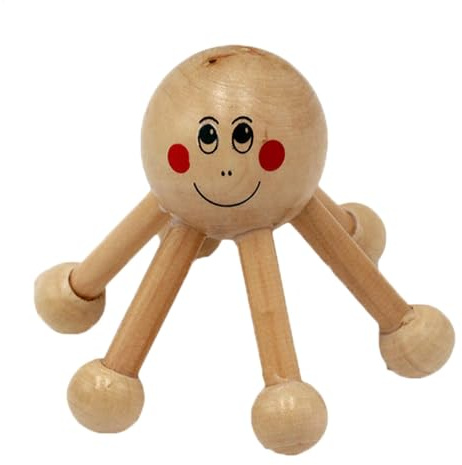 Masajeador de cabelludo de madera en de araña, herramienta de masaje de mano de 6 patas, masajeador portátil de relajación profunda, cabeza manual, del estrés corporal, ligero,