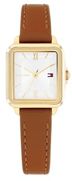 Tommy Hilfiger Uhr mit DREI-Zeiger-Quarzwerkfür Damen mit Kamelhaarfarbenem Lederarmband - 1782859