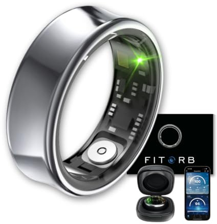Fitorb Smart Ring Pro - Das Original. High-Tech Fitness- & Gesundheitsring, Schlafanalyse, 24/7 Aktivitätstracking. Temperaturmessung, Stess. Proberinge. (Neptun, Grau, 22,4 mm (13))