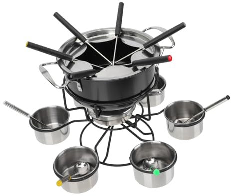 LABRIMP 1 Ensemble Fondue Inoxydable Portable Casserole à Fondue pour Fromage Réchaud Sécurisé pour Cuisine