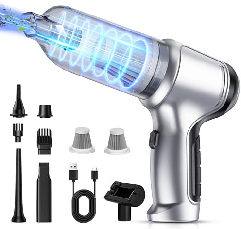 NVKHG 18000Pa Handstaubsauger,120W USB Aufladbar Kabellos Tragbar Mini Staubsauger, Leistungsstarker Nass und Trocken Handstaubsauger, Geeignet für den Auto, Haus, Küche, Tierhaare