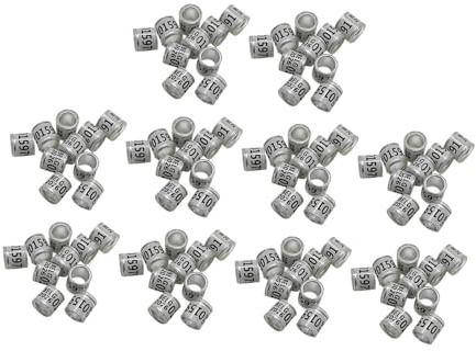 TTETTZ 100 Piezas Anillos para Palomas Aros de Patas de Paloma Bandas para Identificación Anillas para Pájaros Material de Aluminio Función de Seguimiento, Gris
