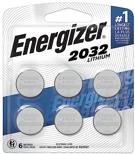 Energizer 2032 Batteries (6 Pack), 3V Lithium Coin Batteries