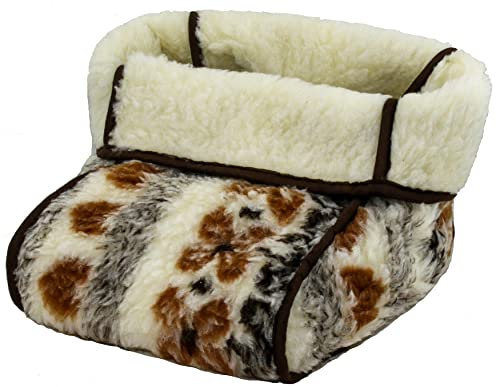 Brandsseller Fußsack Fußwärmer Zehenwärmer in Lammfelloptik kuschelig weich - Gemustert