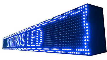 Cartel LED Programable por WiFi - Letrero/Pantalla de Texto Con Movimiento - Rótulo Luminoso (160x16 cm, Azul)