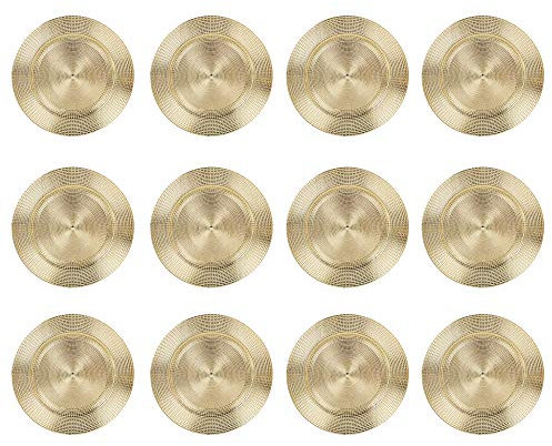 Assiettes de présentation en plastique - idéales pour Noël - 33 cm Or - Mosaïque