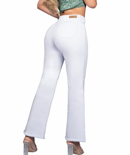 But Lifting Jeans for Women High Waisted White Colombian Push UP Tummy Control Flare Jeans for Women - Pantalones Colombianos Levanta Cola Originales para Mujer