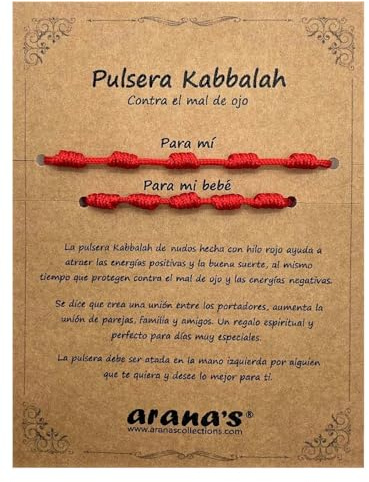 arana's - Pulsera 7 chakras con nudos roja mujer hombre niños bebés - Contra el mal de ojo - Hilo rojo protección energía negativa - Amuleto para la buena suerte - Prosperidad pareja familia amigos