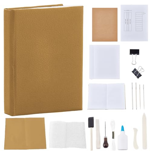 WEBEEDY Kit per rilegatura libri fai da te, set di forniture con strumenti per rilegatura fai da te e forniture per cucito, A6, kit completo per la creazione di libri, con copertina rigida, kit per