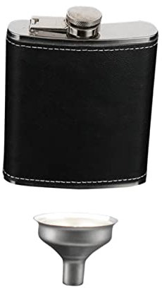 TOPBATHY 8oz Petaca Embudo De Acero Inoxidable Recipiente De Bolsillo Para Licor Cantimplora Para Whisky Ron y Vodka Para Viajes y Fiestas