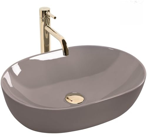 Lavabo Sobre Encimera Rea Lisa Shiny Beige