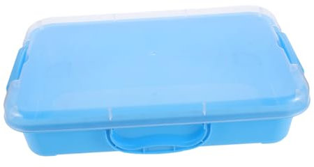 SUPVOX Boys and Girls Plastic Sandbox Desktop Sandbox Secure Lid Multifunctional Storage Box for Sand Play for Home and Preschool Activities