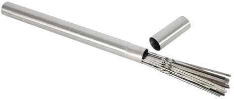 WUUISDNX Hållbara metallspett Grillning Förberedelse av läckra grillkebaber Upptagna matlagningsupplevelser När som helst Var som helst Grillgrill Rostfritt stål Shish kebabpinnar, Silver, 30 cm