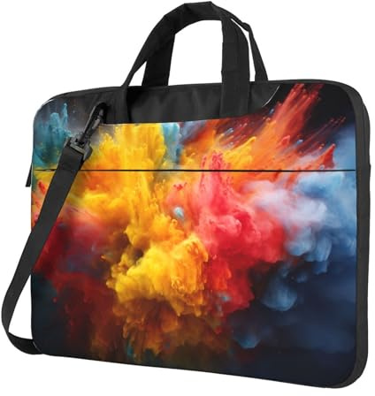 Colored Powder Explosion Print Laptop Handle Bag,Laptop Carrying Case Protect Case Pouch,Fits 13 14 15.6 Inch Laptops