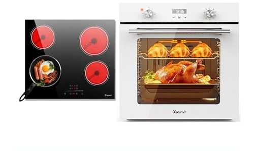 Electric Hobs 4 burners and Oven Built-in Integrated White