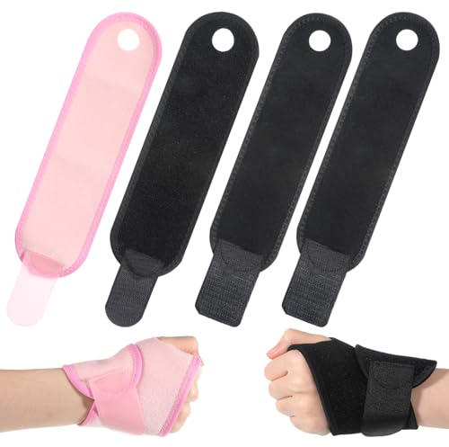 Macuezu 4 stycken handledsskydd, justerbart handbandage för barn ungdomar, handledsbandage, handledsband, handledsskydd, stöd för sport, fitness