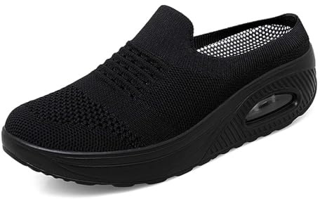 CEWIFO Ciabatte Doccia Donna Scarpe da Sandali Leggeri e Traspiranti per attività All'aperto Tempo Libero con Ventilazione a Rete Suola Flessibile (Black, 38)