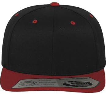 Flexfit 110 Fitted Snapback Cap, Farbe Black/Red, Größe One Size